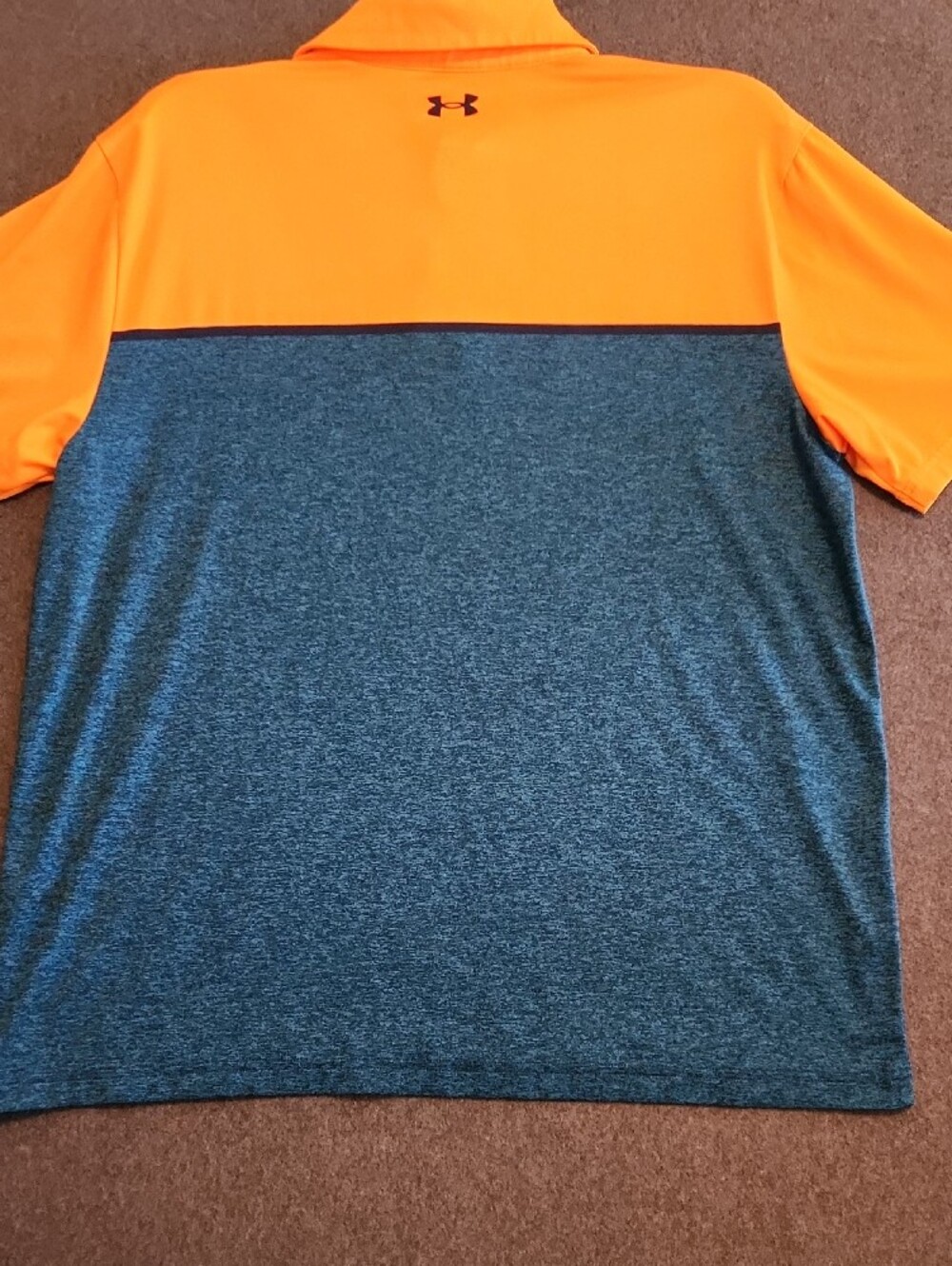 Under Armour Playoff Polo Mens Orange & Gray Short Sleeve Polo Sze XL Heat Gear - Picture 7 of 7